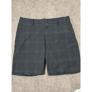 Lululemon Shorts Mens 40 Gray Plaid Chino Golf Performance 11 Inseam Stretch